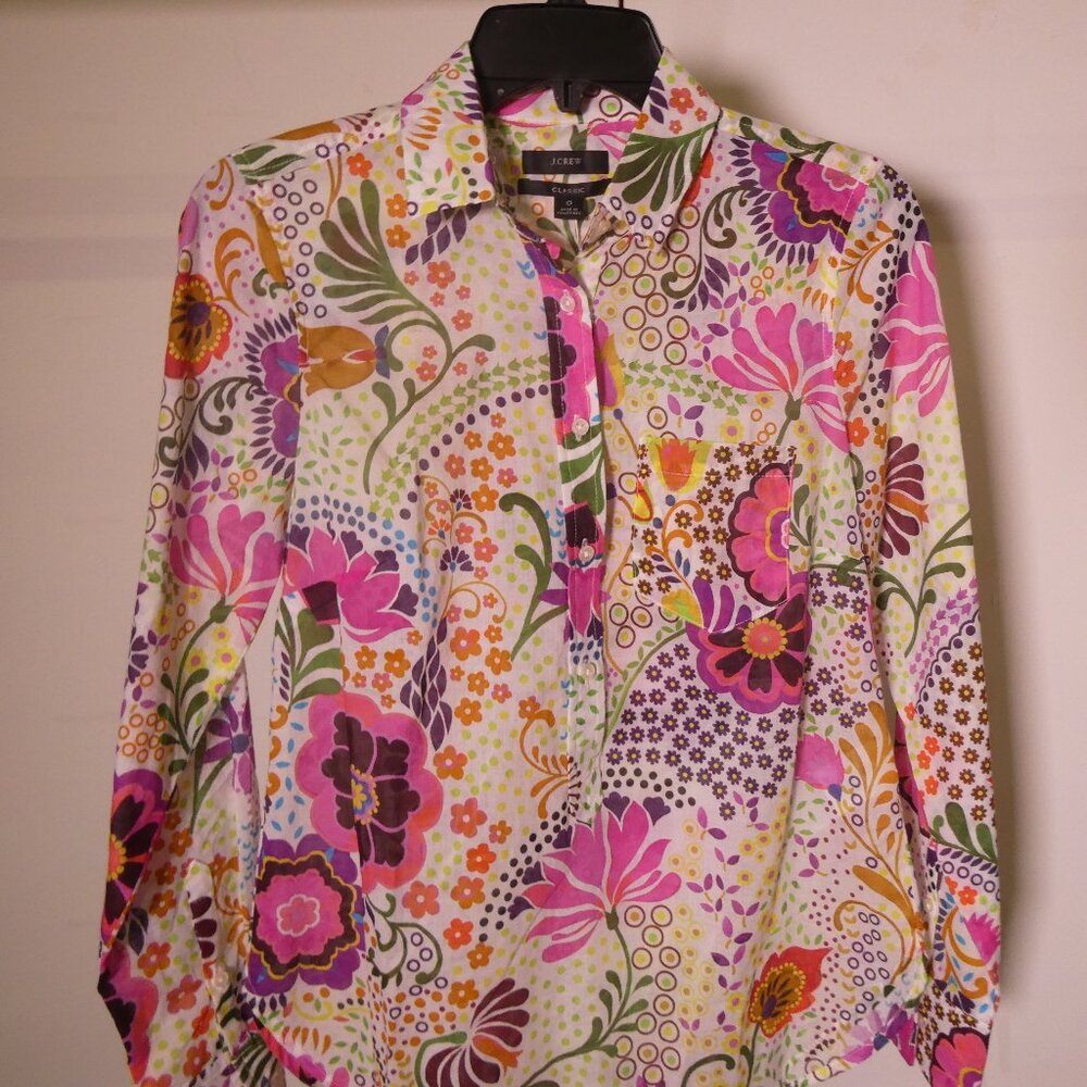 J. Crew Colorful Cotton Top – Size 0 | NWT